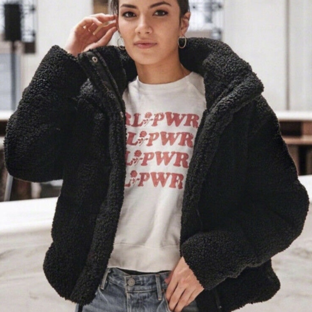 Abercrombie & Fitch Mini Puffer Sherpa Jacket